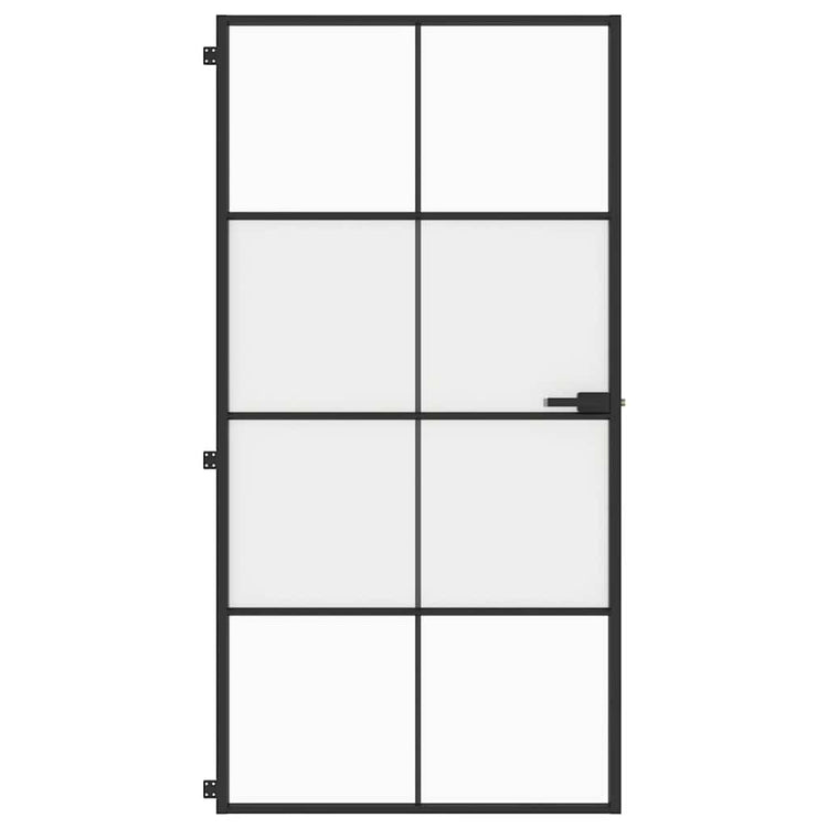 Vidaxx porte intérieure étroite 102,5x201,5 cm verre trempé et aluminium noir