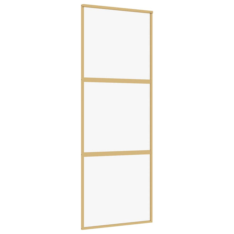 Vidaxl Sliding Porte 76x205 cm Verre ESG transparent et en aluminium or de couleur