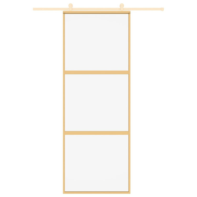 Vidaxl Sliding Porte 76x205 cm Verre ESG transparent et en aluminium or de couleur