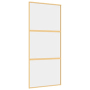 Vidaxl Sliding Porte 90x205 cm Verre ESG transparent et en aluminium or de couleur - afbeelding 2