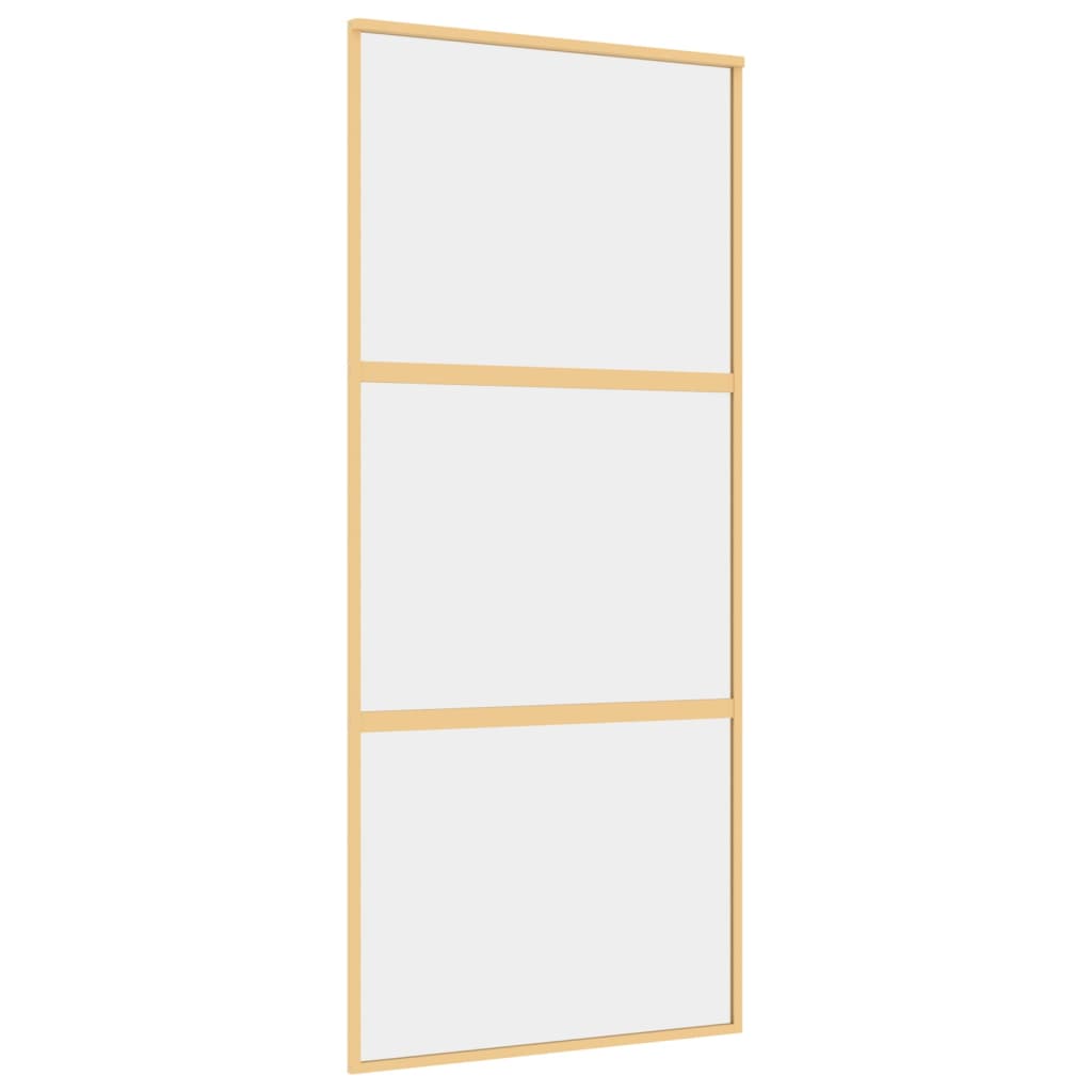 Vidaxl Sliding Porte 90x205 cm Verre ESG transparent et en aluminium or de couleur