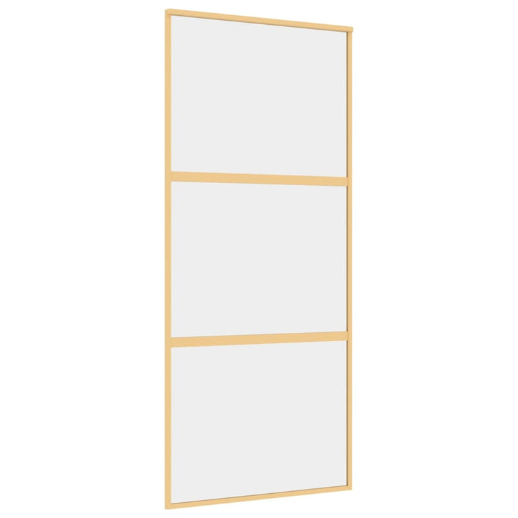 Vidaxl Sliding Porte 90x205 cm Verre ESG transparent et en aluminium or de couleur