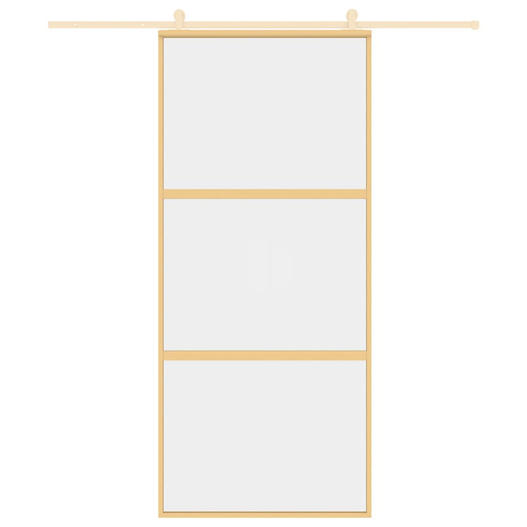 Vidaxl Sliding Porte 90x205 cm Verre ESG transparent et en aluminium or de couleur