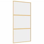 Vidaxl Sliding Porte 102.5x205 cm Verre ESG transparent et couleur or en aluminium - afbeelding 2