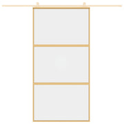 Vidaxl Sliding Porte 102.5x205 cm Verre ESG transparent et couleur or en aluminium - afbeelding 3