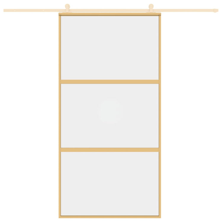 Vidaxl Sliding Porte 102.5x205 cm Verre ESG transparent et couleur or en aluminium