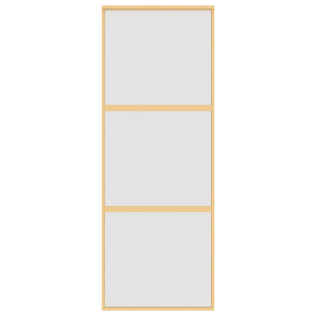 Vidaxl Sliding Porte 76x205 cm Verre ESG mate et aluminium or de couleur