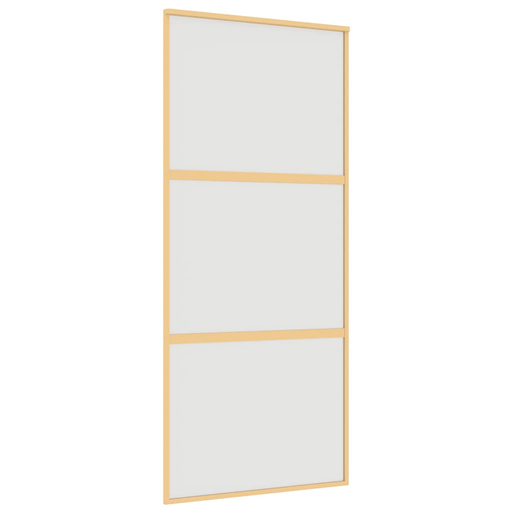 Vidaxl Sliding Porte 90x205 cm Verre ESG mate et aluminium or de couleur