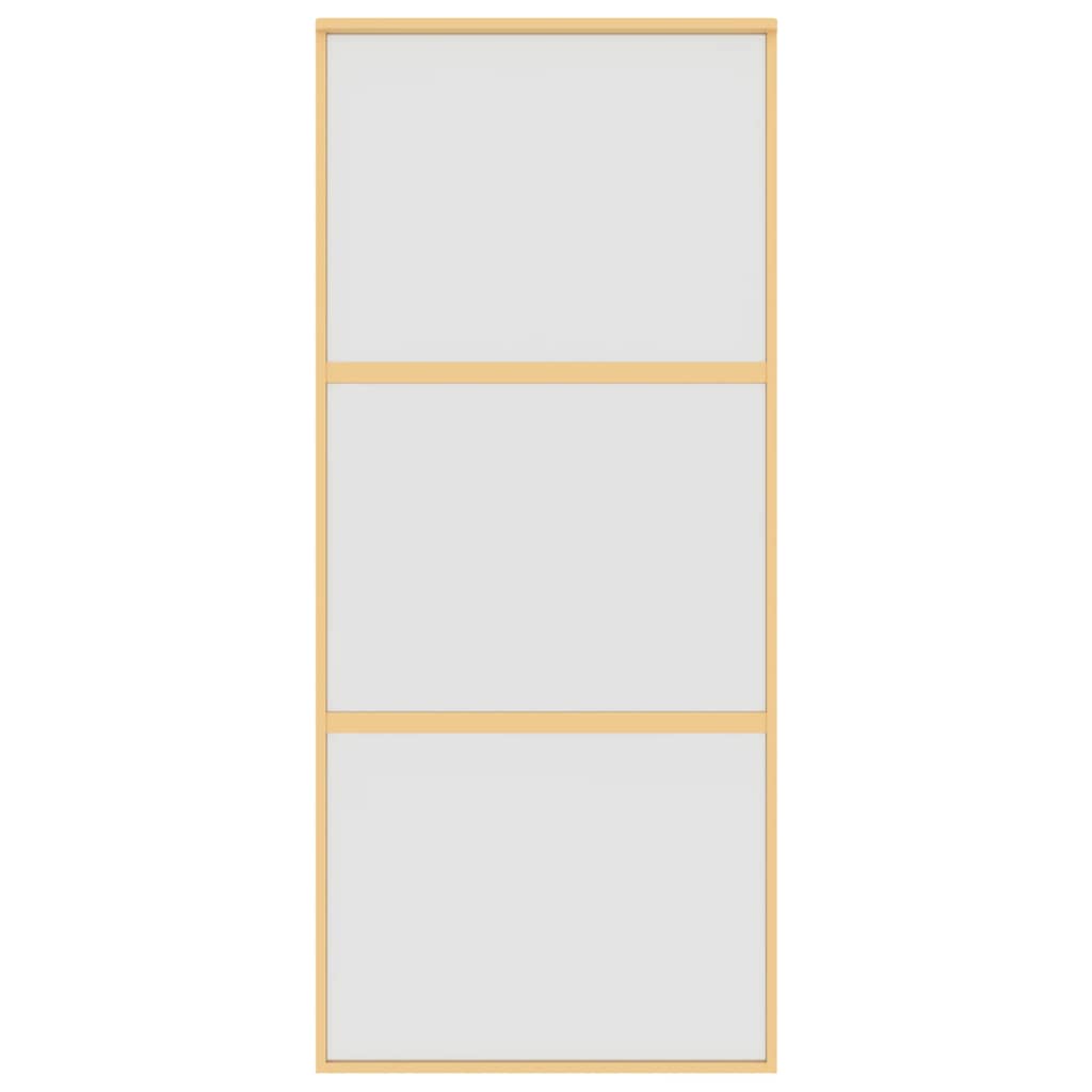 Vidaxl Sliding Porte 90x205 cm Verre ESG mate et aluminium or de couleur