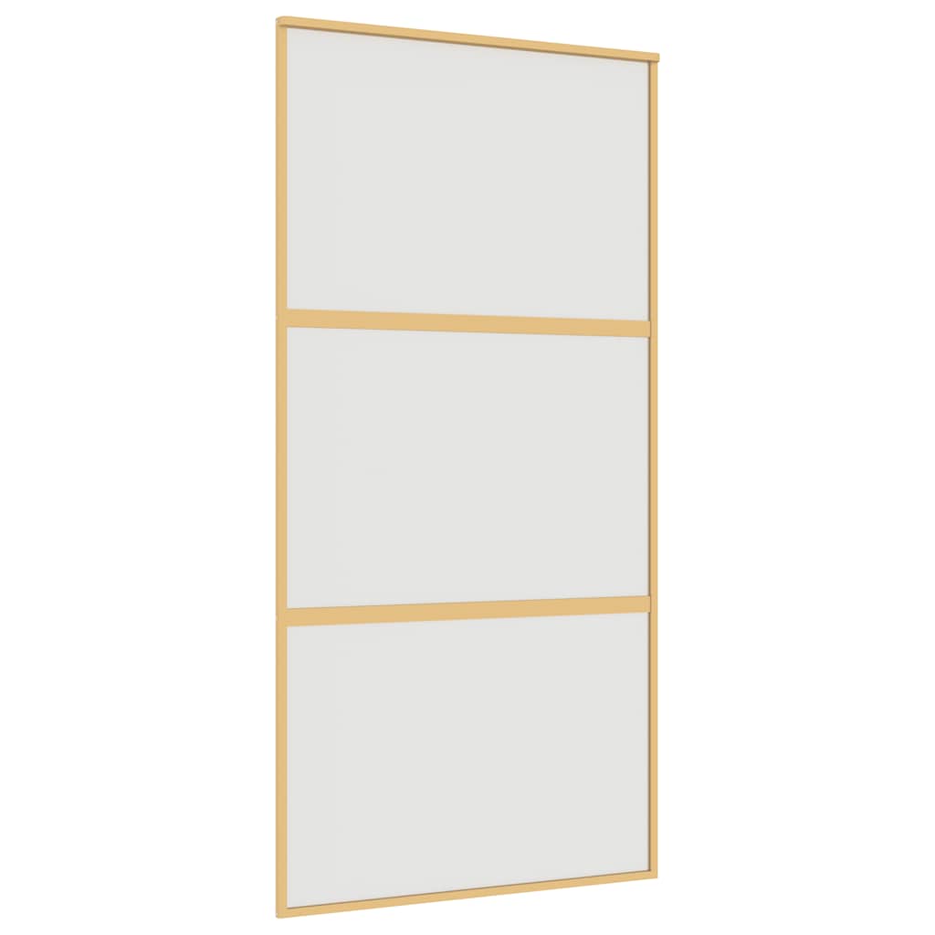 Vidaxl Porte coulissante 102.5x205 cm Verre ESG mate et aluminium or de couleur