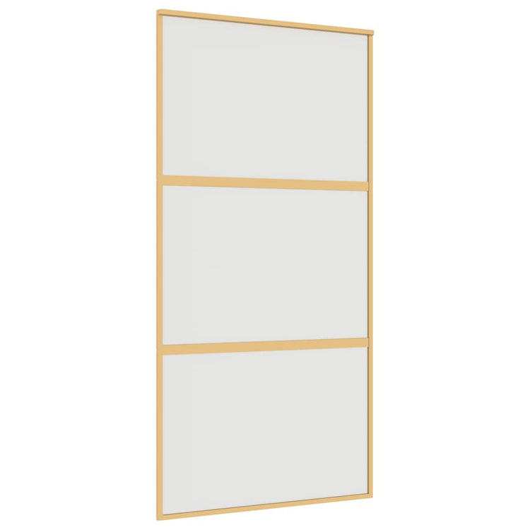 Vidaxl Porte coulissante 102.5x205 cm Verre ESG mate et aluminium or de couleur
