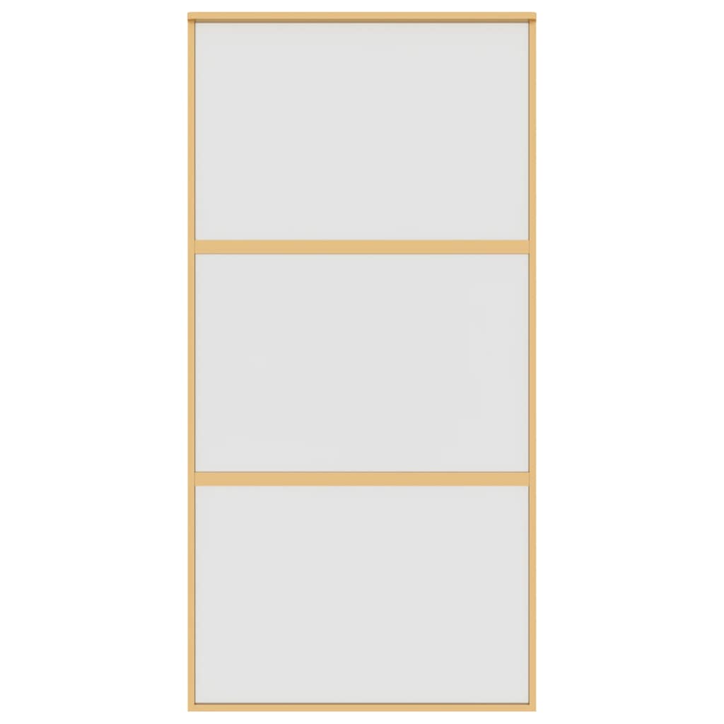 Vidaxl Porte coulissante 102.5x205 cm Verre ESG mate et aluminium or de couleur