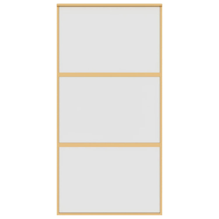 Vidaxl Porte coulissante 102.5x205 cm Verre ESG mate et aluminium or de couleur