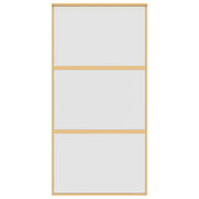 Vidaxl Porte coulissante 102.5x205 cm Verre ESG mate et aluminium or de couleur - afbeelding 3