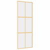 Vidaxl Sliding Porte 76x205 cm Verre ESG transparent et en aluminium or de couleur