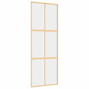 Vidaxl Sliding Porte 76x205 cm Verre ESG transparent et en aluminium or de couleur - afbeelding 2