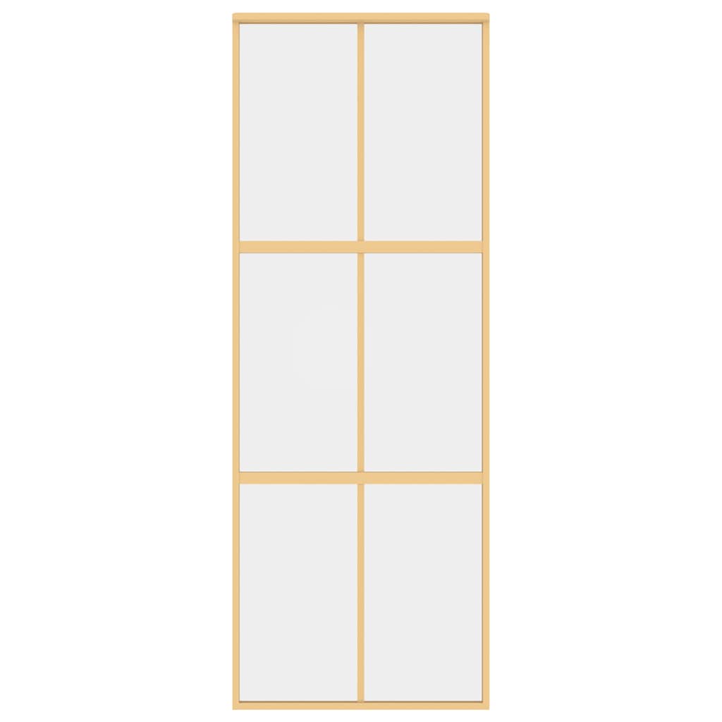 Vidaxl Sliding Porte 76x205 cm Verre ESG transparent et en aluminium or de couleur