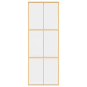 Vidaxl Sliding Porte 76x205 cm Verre ESG transparent et en aluminium or de couleur - afbeelding 3