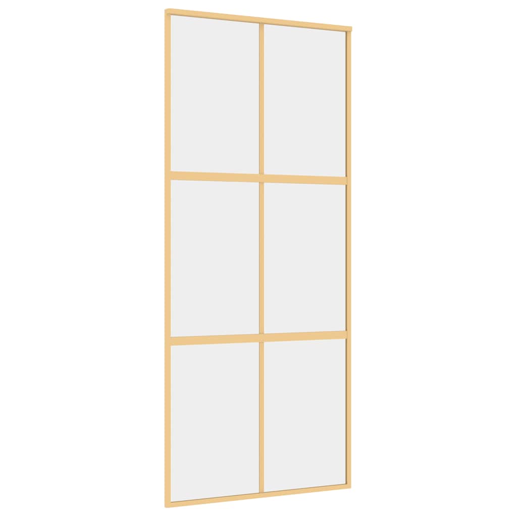 Vidaxl Sliding Porte 90x205 cm Verre ESG transparent et en aluminium or de couleur