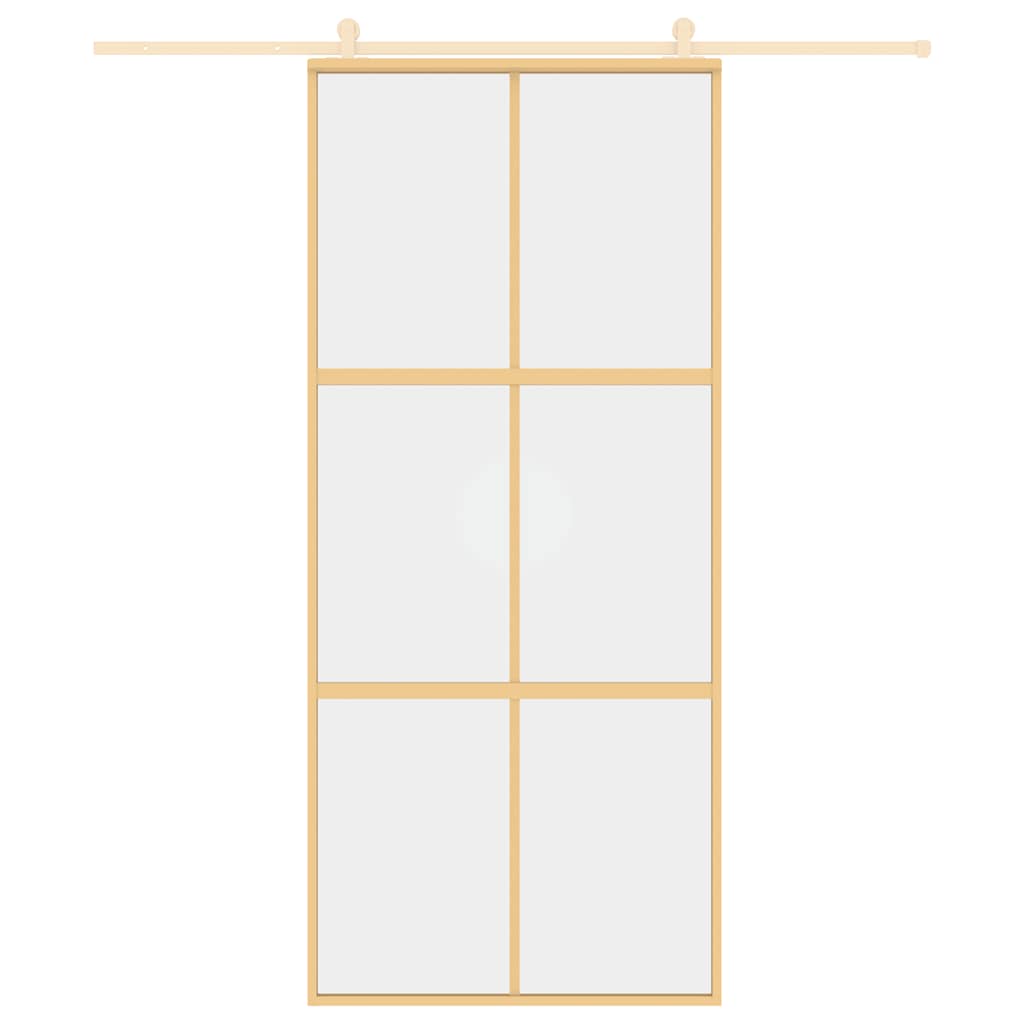 Vidaxl Sliding Porte 90x205 cm Verre ESG transparent et en aluminium or de couleur