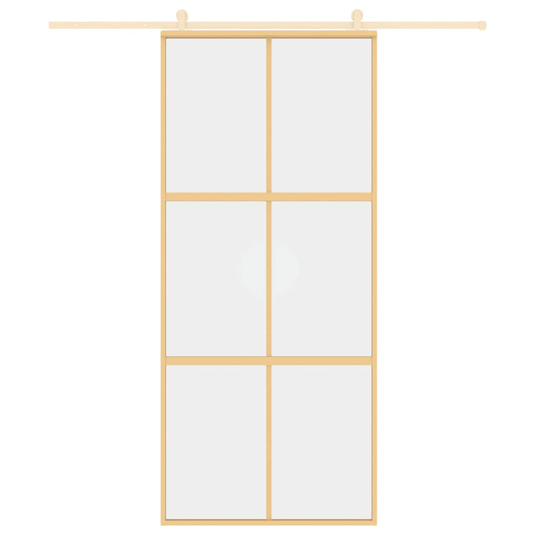 Vidaxl Sliding Porte 90x205 cm Verre ESG transparent et en aluminium or de couleur