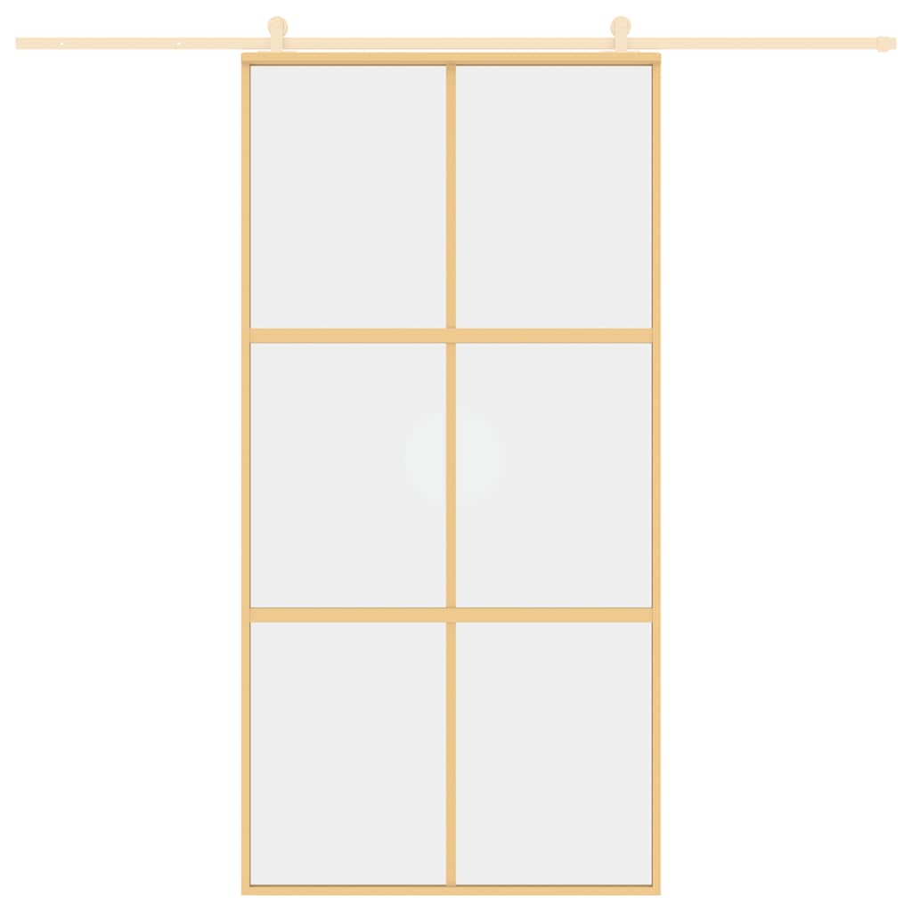 Vidaxl Sliding Porte 102.5x205 cm Verre ESG transparent et couleur or en aluminium