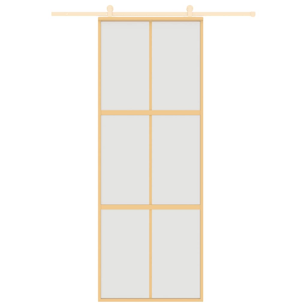 Vidaxx porte coulissante 76x205 cm verre ESG mat et aluminium doré