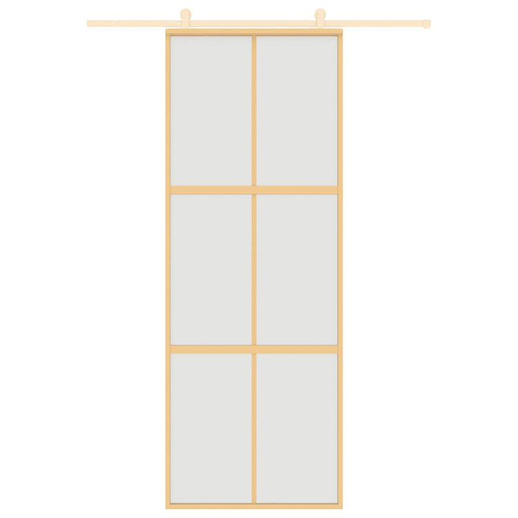 Vidaxx porte coulissante 76x205 cm verre ESG mat et aluminium doré