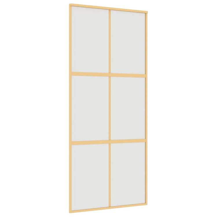 Vidaxl Sliding Porte 90x205 cm Verre ESG mate et aluminium or de couleur