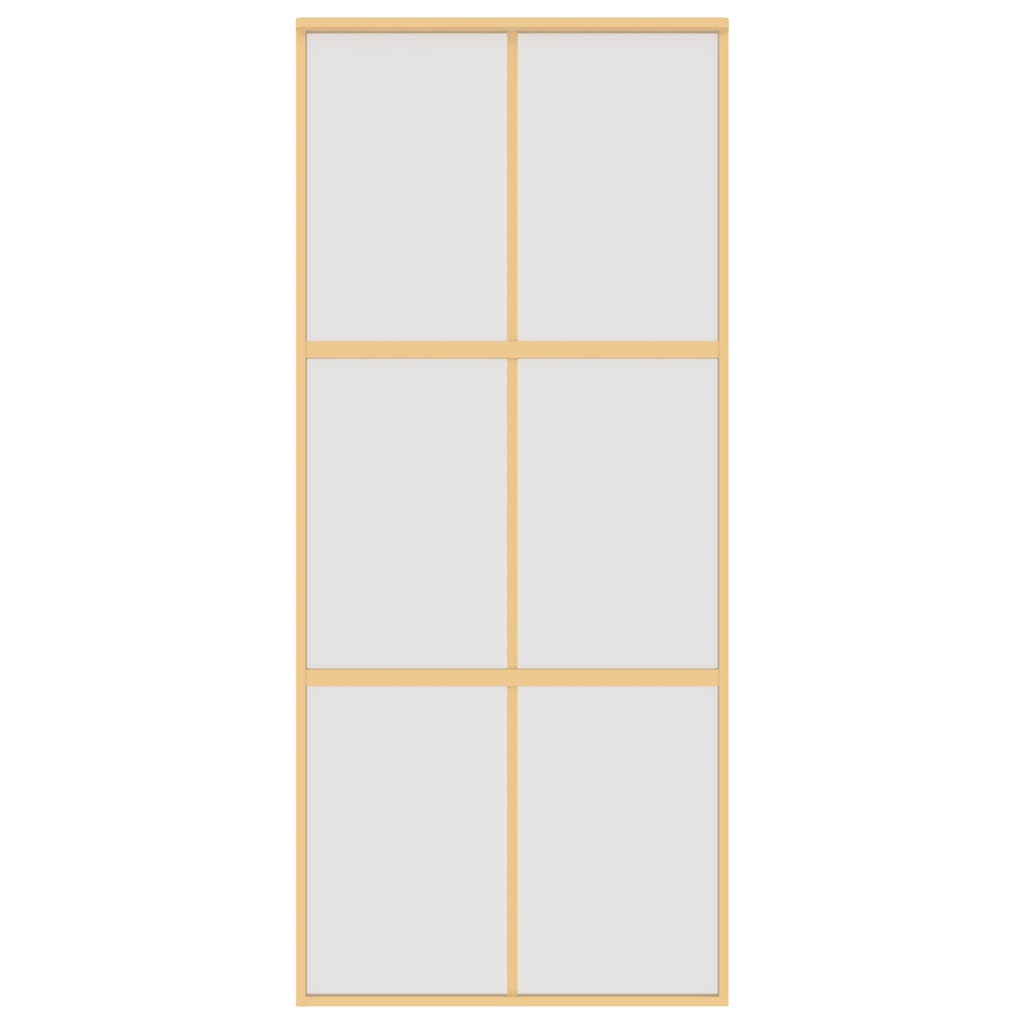 Vidaxl Sliding Porte 90x205 cm Verre ESG mate et aluminium or de couleur