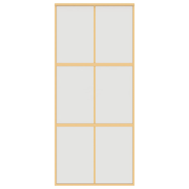 Vidaxl Sliding Porte 90x205 cm Verre ESG mate et aluminium or de couleur
