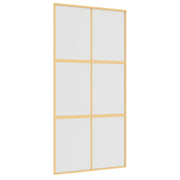 Vidaxl Porte coulissante 102.5x205 cm Verre ESG mate et aluminium or de couleur - afbeelding 2