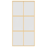 Vidaxl Porte coulissante 102.5x205 cm Verre ESG mate et aluminium or de couleur - afbeelding 3