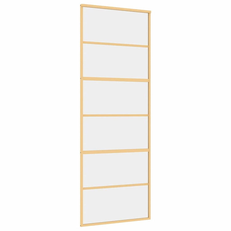 Vidaxl Sliding Porte 76x205 cm Verre ESG transparent et en aluminium or de couleur