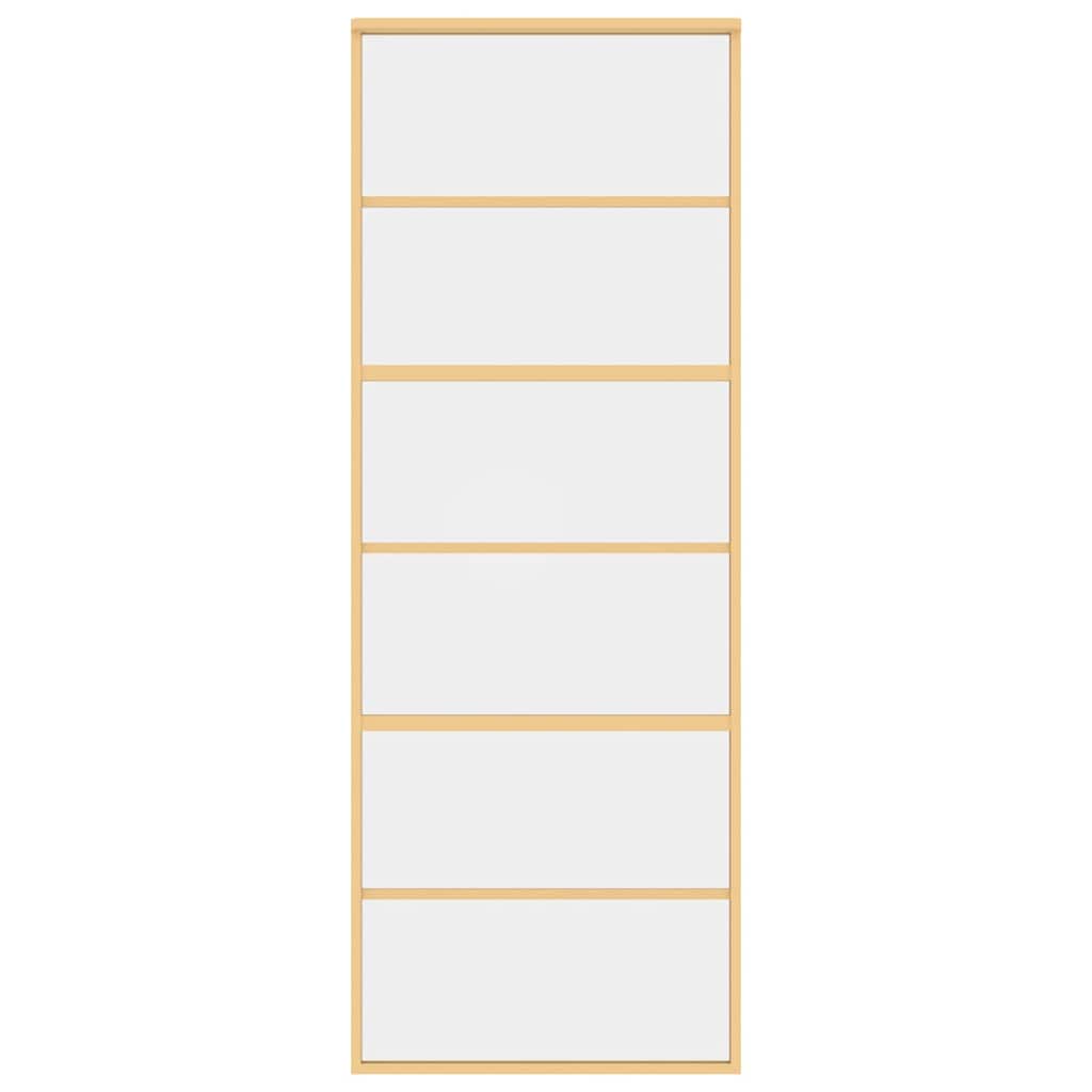 Vidaxl Sliding Porte 76x205 cm Verre ESG transparent et en aluminium or de couleur