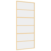 Vidaxl Sliding Porte 90x205 cm Verre ESG transparent et en aluminium or de couleur - afbeelding 2