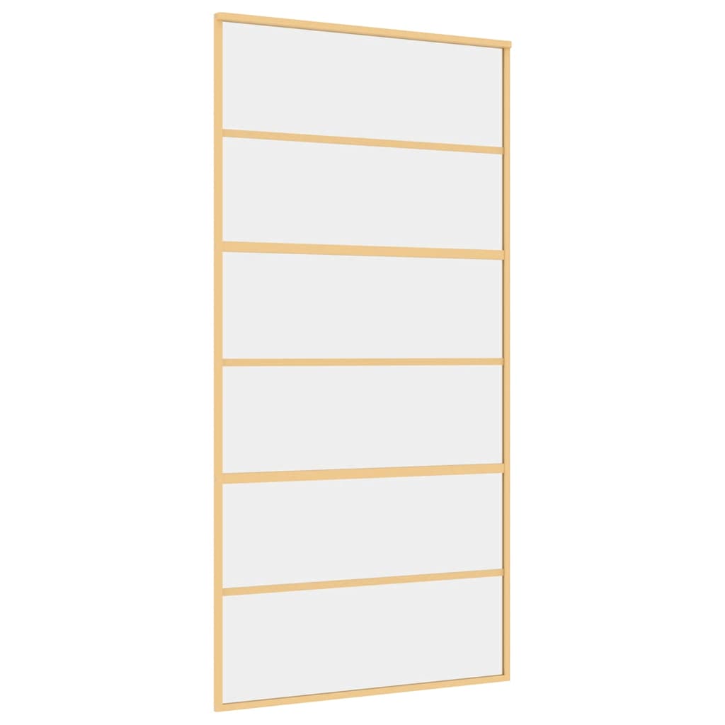 Vidaxl Sliding Porte 102.5x205 cm Verre ESG transparent et couleur or en aluminium