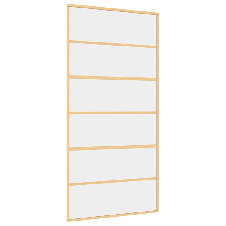 Vidaxl Sliding Porte 102.5x205 cm Verre ESG transparent et couleur or en aluminium
