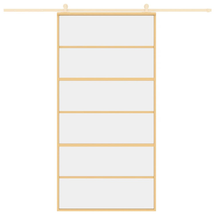 Vidaxl Sliding Porte 102.5x205 cm Verre ESG transparent et couleur or en aluminium