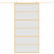 Vidaxx porte coulissante 102,5x205 cm verre ESG mat et aluminium doré - afbeelding 3