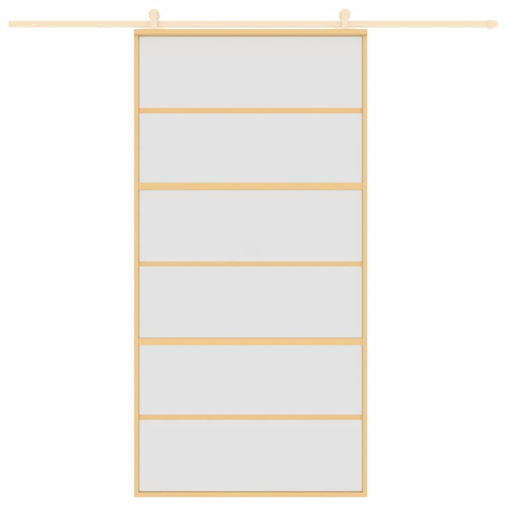 Vidaxx porte coulissante 102,5x205 cm verre ESG mat et aluminium doré