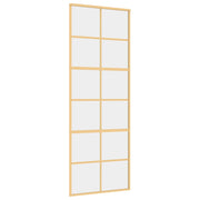 Vidaxl Sliding Porte 76x205 cm Verre ESG transparent et en aluminium or de couleur - afbeelding 2