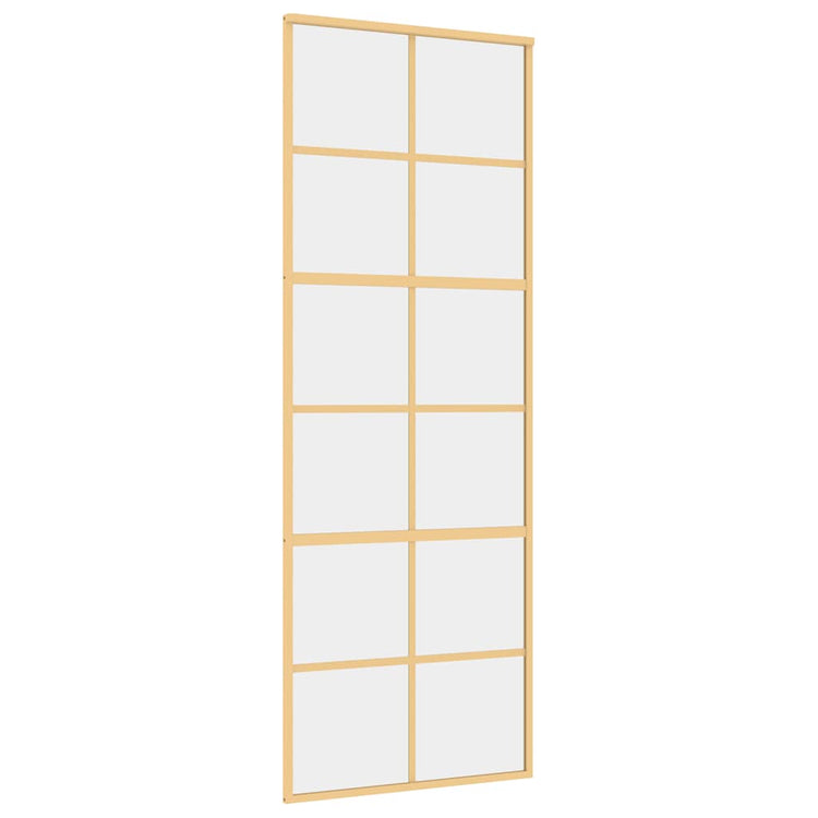 Vidaxl Sliding Porte 76x205 cm Verre ESG transparent et en aluminium or de couleur
