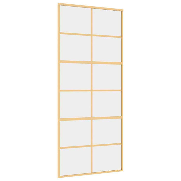 Vidaxl Sliding Porte 90x205 cm Verre ESG transparent et en aluminium or de couleur