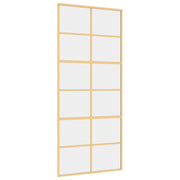 Vidaxl Sliding Porte 90x205 cm Verre ESG transparent et en aluminium or de couleur - afbeelding 2