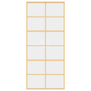 Vidaxl Sliding Porte 90x205 cm Verre ESG transparent et en aluminium or de couleur - afbeelding 3