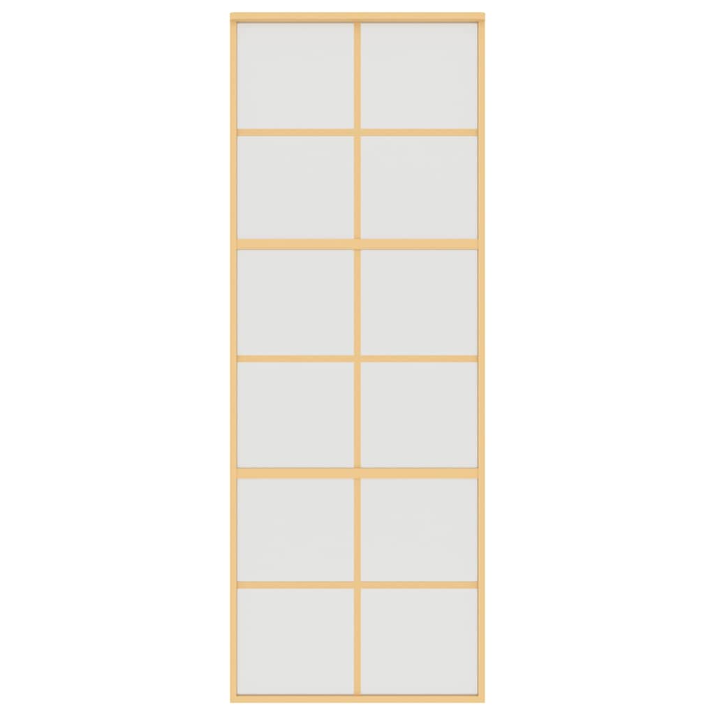 Vidaxl Sliding Porte 76x205 cm Verre ESG mate et aluminium or de couleur