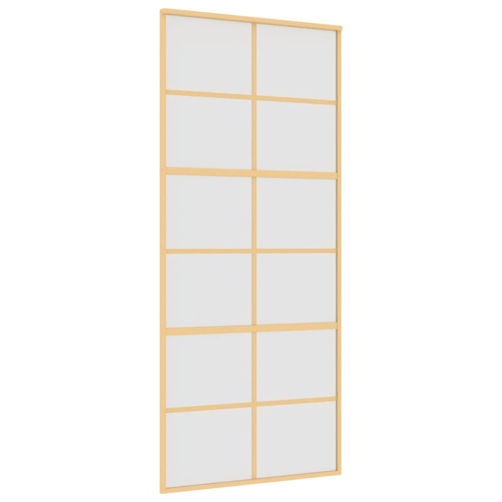 Vidaxl Sliding Porte 90x205 cm Verre ESG mate et aluminium or de couleur