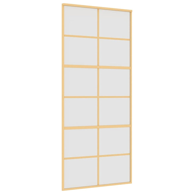 Vidaxl Sliding Porte 90x205 cm Verre ESG mate et aluminium or de couleur