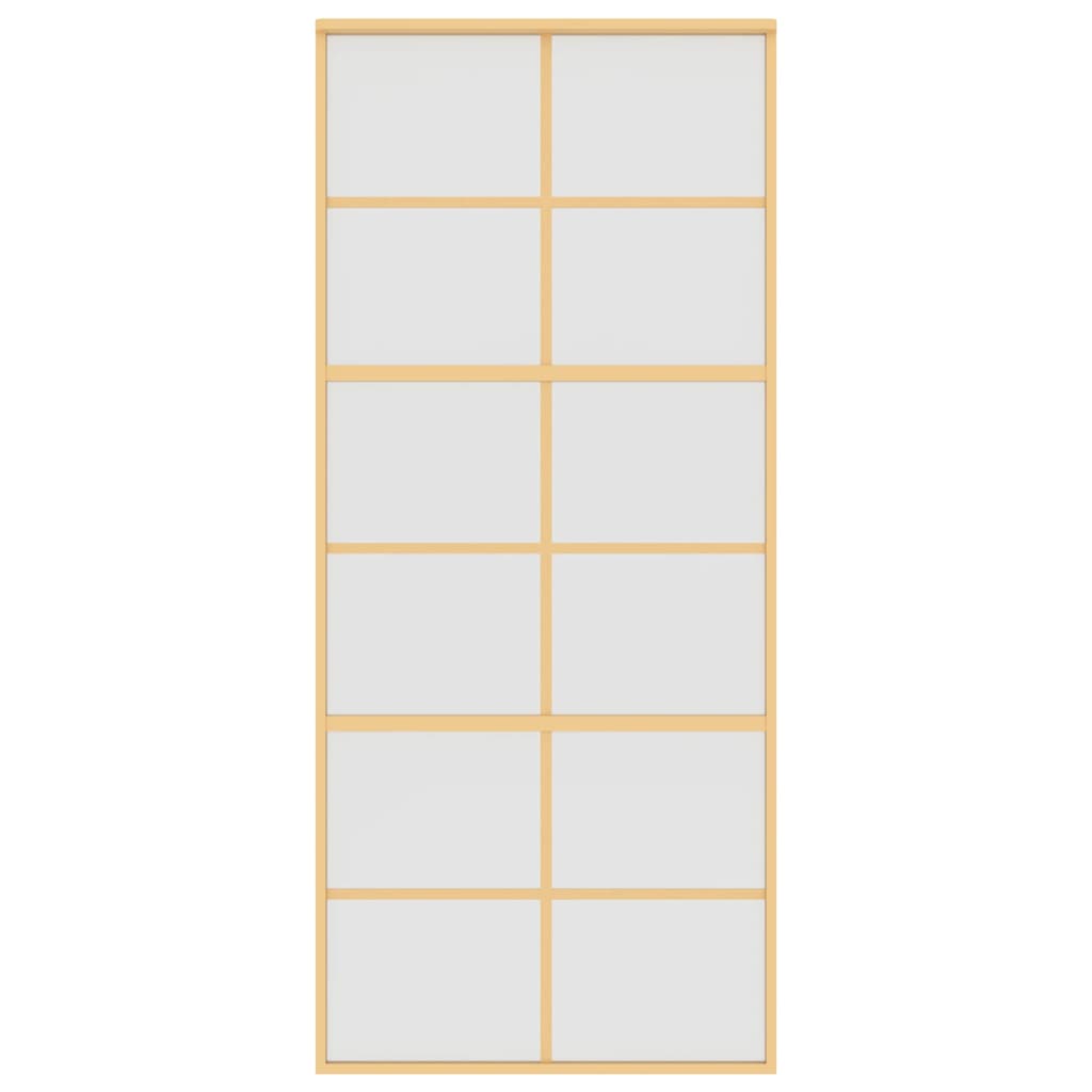 Vidaxl Sliding Porte 90x205 cm Verre ESG mate et aluminium or de couleur
